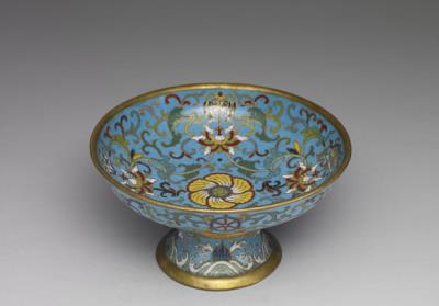 图片[2]-Stem dish with the eight auspicious symbols in cloisonne enamels, Qing dynasty, 18th century-China Archive